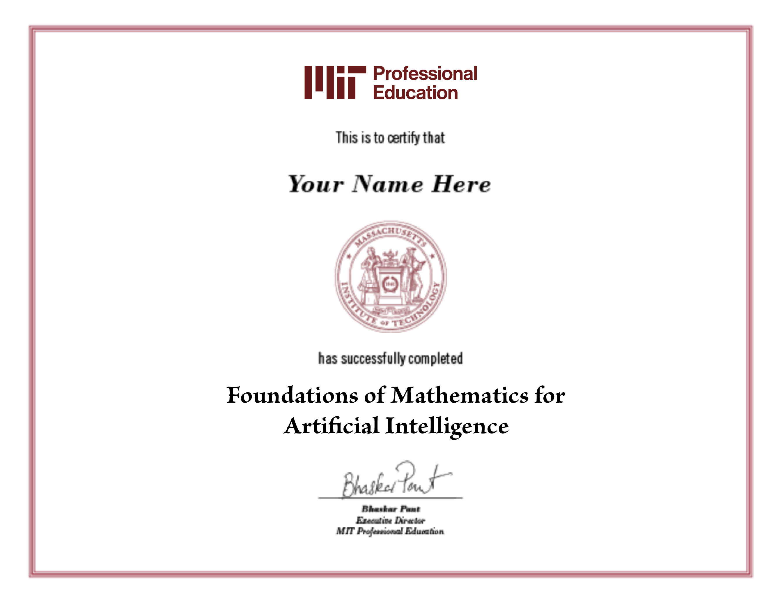 Foundations of Mathematics for Artificial Intelligence